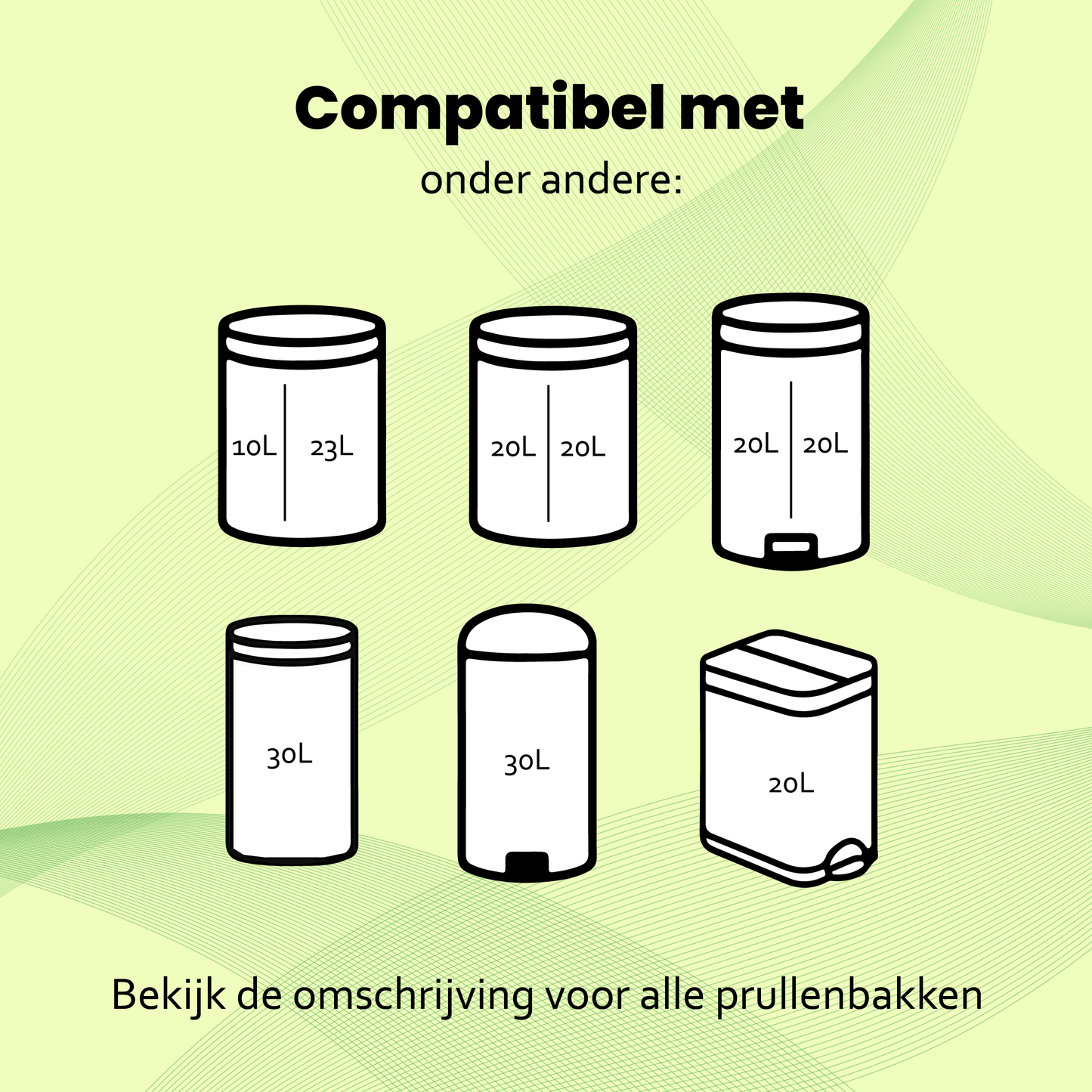Strapper Müllbeutel Hellgrün – Passend für Brabantia und simplehuman – 23–30 Liter