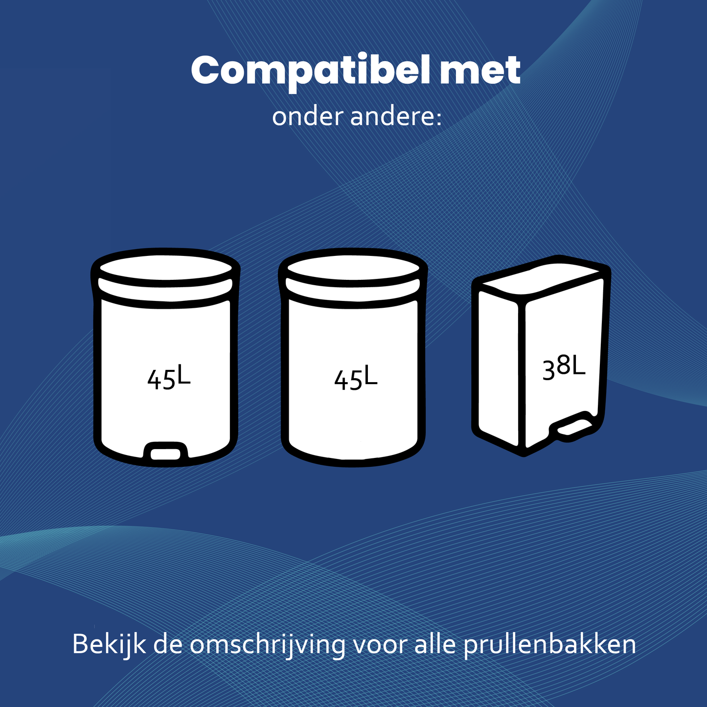 Strapper Müllbeutel Dunkelblau – Passend für Simplehuman Code J – 30–45 Liter