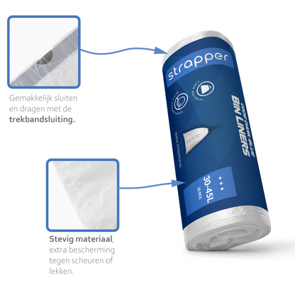 Strapper Müllbeutel Dunkelblau – Passend für Simplehuman Code J – 30–45 Liter