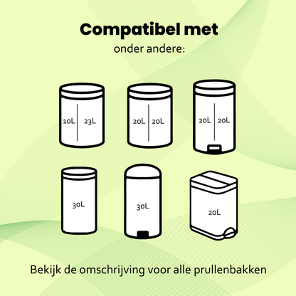 Strapper Müllbeutel Hellgrün – Passend für Brabantia und simplehuman – 23–30 Liter