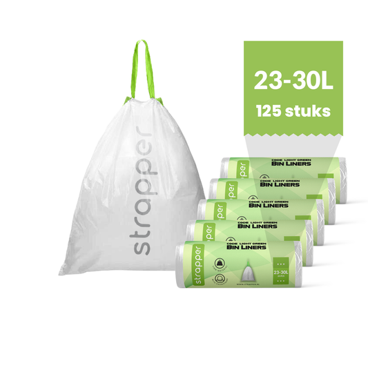 Strapper Müllbeutel Hellgrün – Passend für Brabantia und simplehuman – 23–30 Liter
