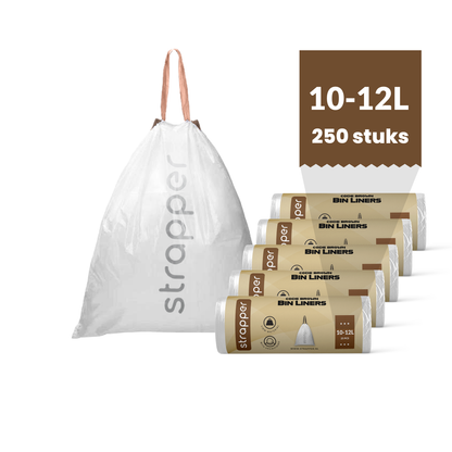 Strapper Müllbeutel Braun – Geeignet für Simplehuman und Brabantia – 10–12 Liter