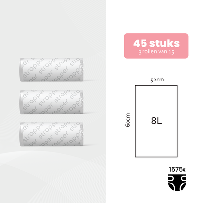 Strapper Odor Lock Müllbeutel 8 L - Geeignet für Windeleimer von Chicco und We-Too